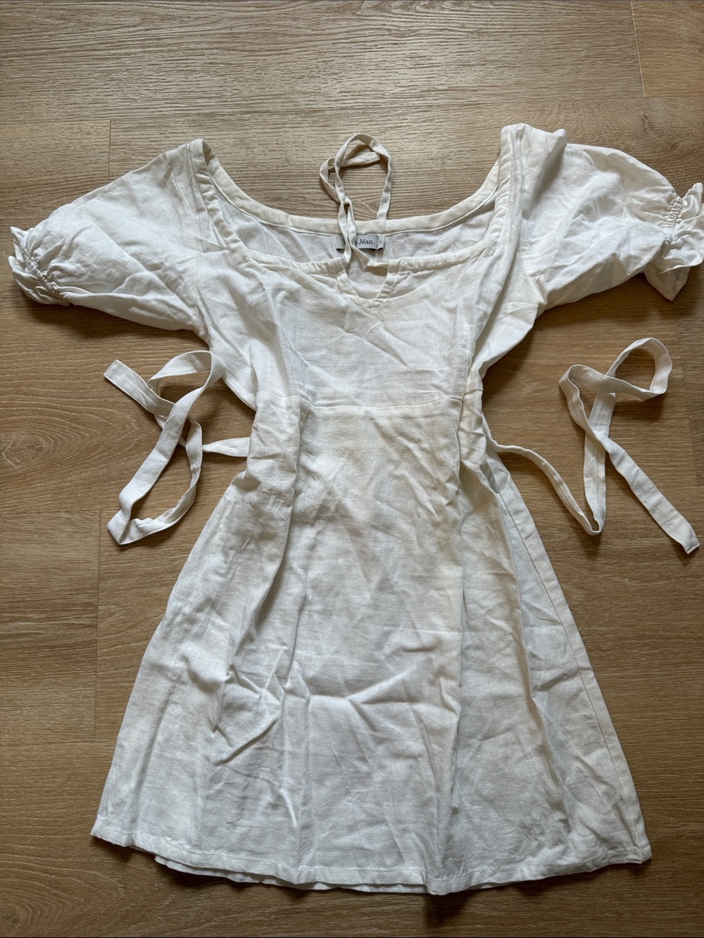 With Jean Juliette White Tie Dress Women’s Size Small